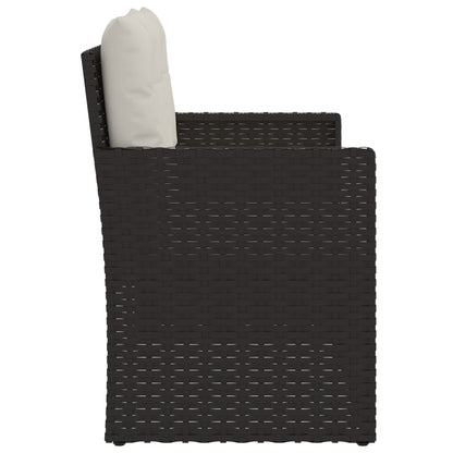 Panca da Giardino con Cuscini Nera 105 cm in Polyrattan | homemem39