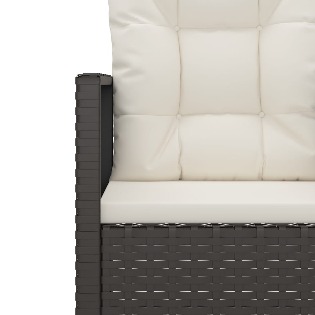 Panca da Giardino con Cuscini Nera 105 cm in Polyrattan | homemem39