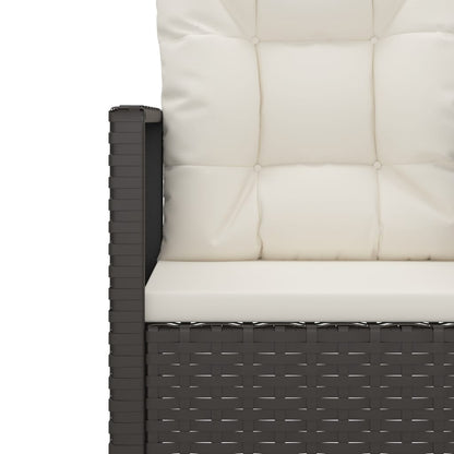 Panca da Giardino con Cuscini Nera 105 cm in Polyrattan | homemem39