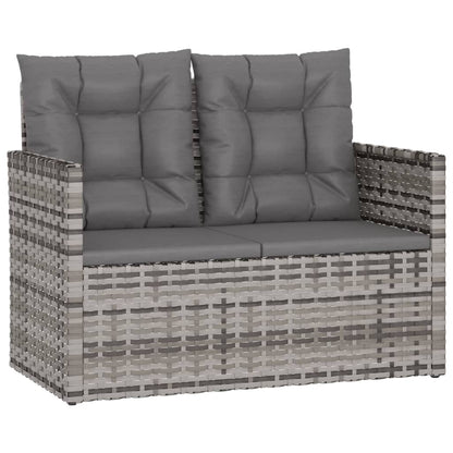 Panca da Giardino con Cuscini Grigia 105 cm in Polyrattan | homemem39