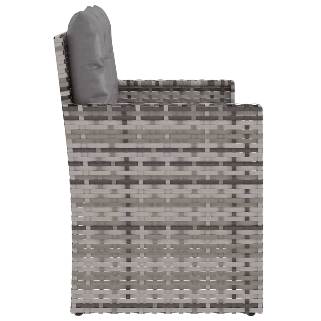 Panca da Giardino con Cuscini Grigia 105 cm in Polyrattan | homemem39