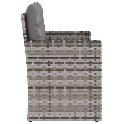 Panca da Giardino con Cuscini Grigia 105 cm in Polyrattan | homemem39