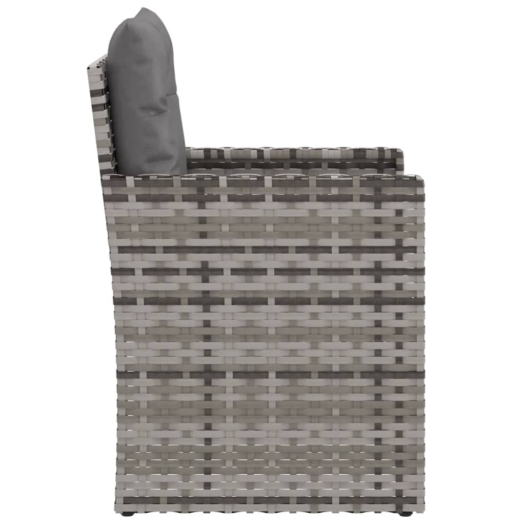 Poltrona da Giardino con Cuscini Grigia in Polyrattan | homemem39