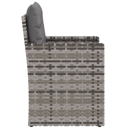 Poltrona da Giardino con Cuscini Grigia in Polyrattan | homemem39