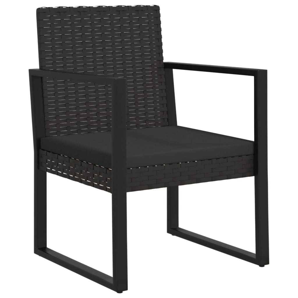 Poltrona da Giardino con Cuscino Nero in Polyrattan | homemem39