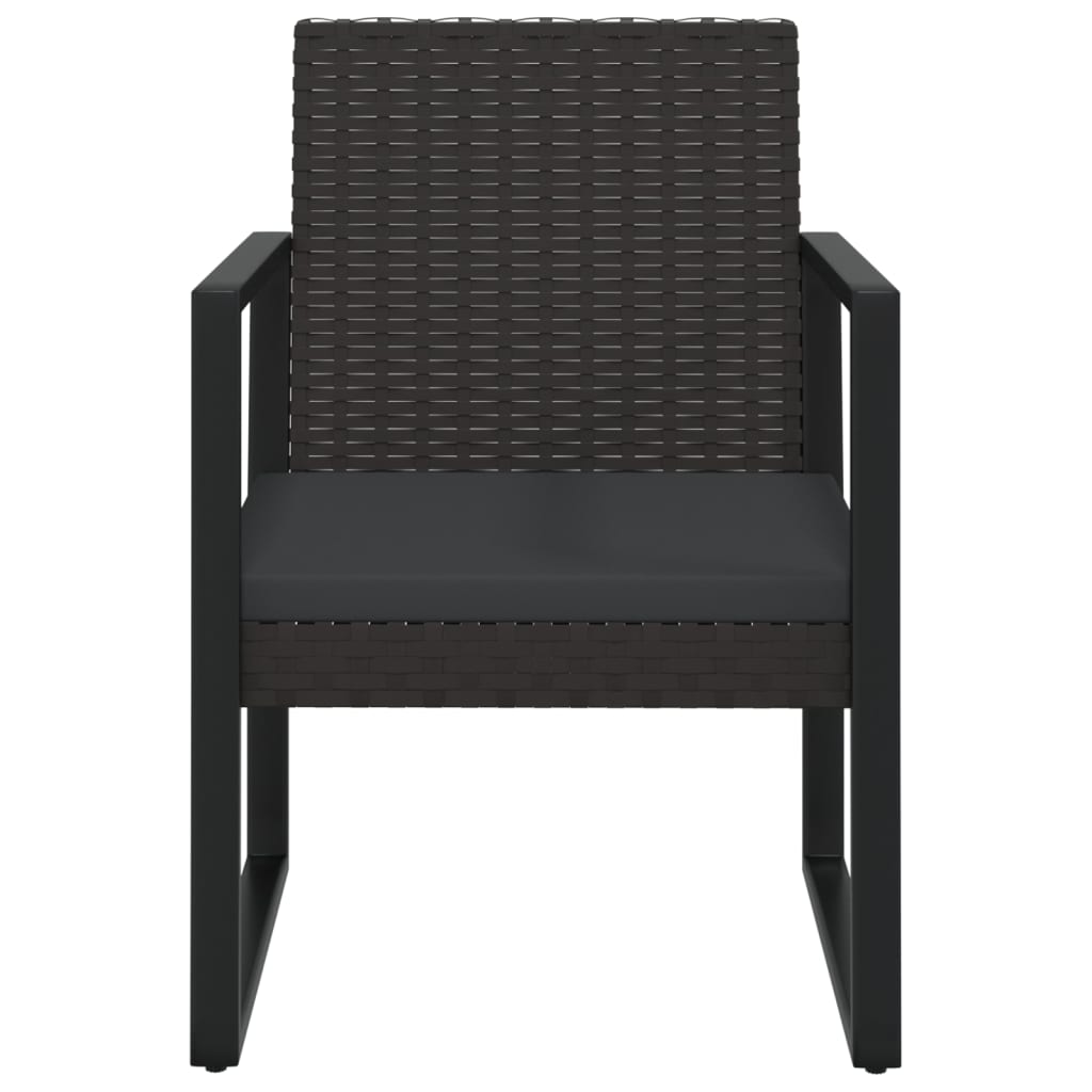 Poltrona da Giardino con Cuscino Nero in Polyrattan | homemem39