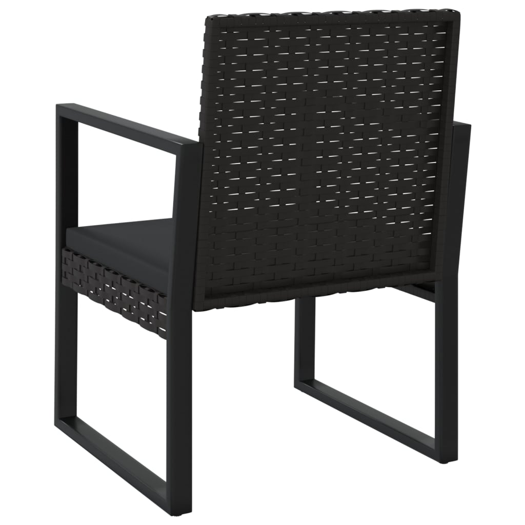 Poltrona da Giardino con Cuscino Nero in Polyrattan | homemem39