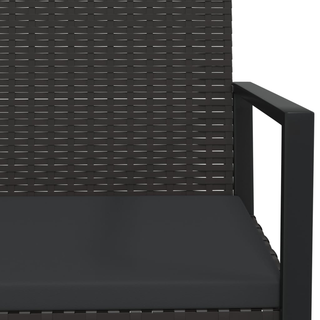 Poltrona da Giardino con Cuscino Nero in Polyrattan | homemem39