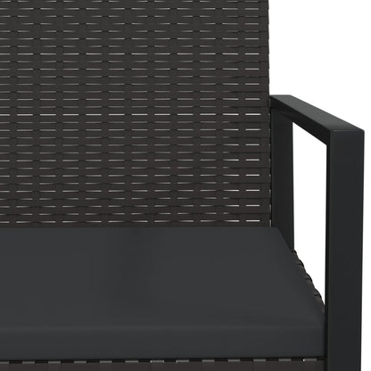 Poltrona da Giardino con Cuscino Nero in Polyrattan | homemem39
