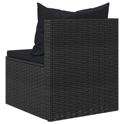 Divani Centrali da Giardino con Cuscini 2pz in Polyrattan Nero | homemem39