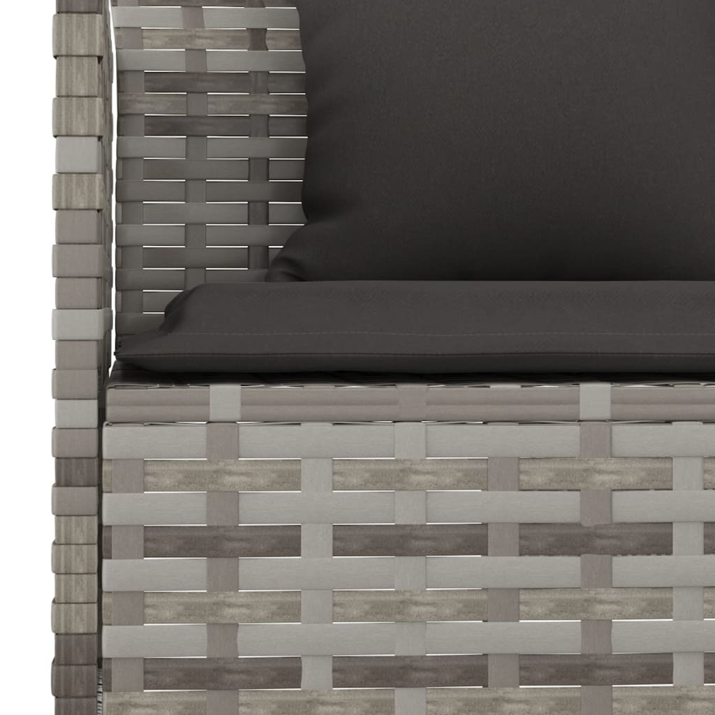 Divano da Giardino a L con Cuscini Grigio in Polyrattan | homemem39