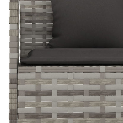 Divano da Giardino a L con Cuscini Grigio in Polyrattan | homemem39