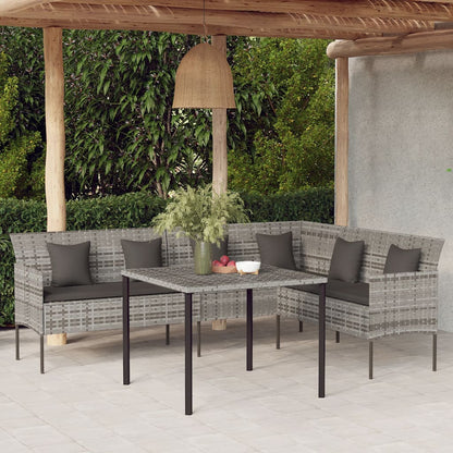Divano da Giardino a L con Cuscini in Polyrattan