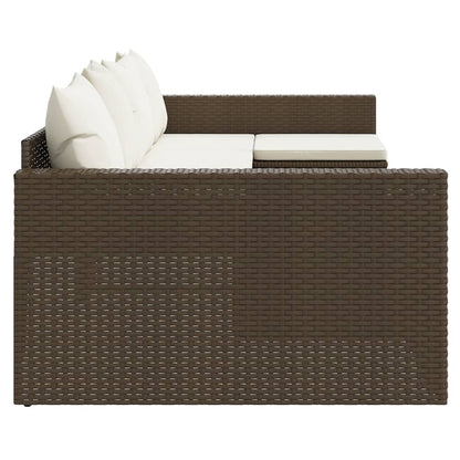 Set Divani da Giardino 2 pz con Cuscini in Polyrattan Marrone - homemem39