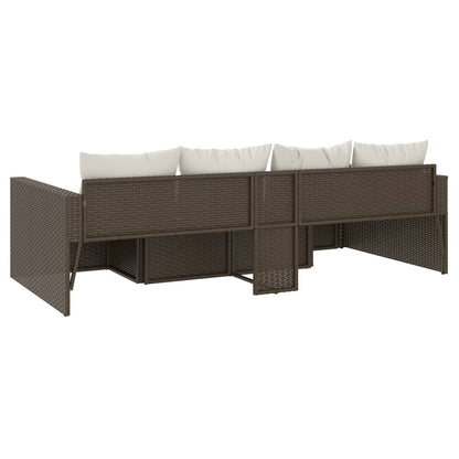 Set Divani da Giardino 2 pz con Cuscini in Polyrattan Marrone - homemem39