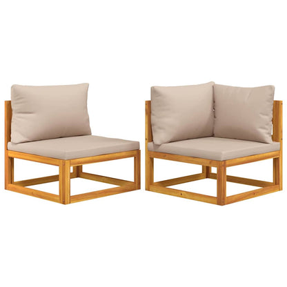 Set Divani da Giardino 2pz con Cuscini Legno Massello Acacia | homemem39