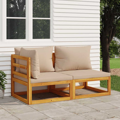 Set Divani da Giardino 2pz con Cuscini Legno Massello Acacia | homemem39
