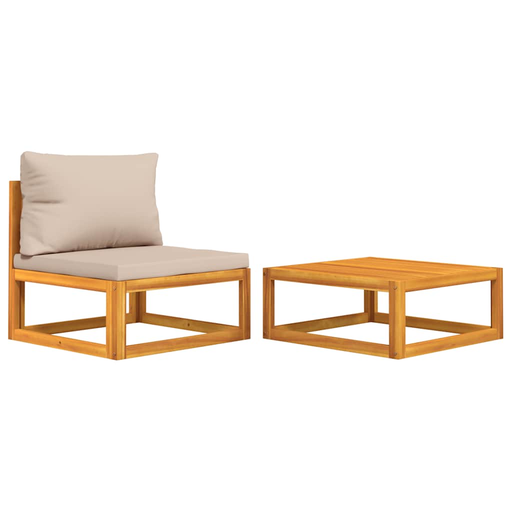 Set Divani da Giardino 2pz con Cuscini Legno Massello Acacia - homemem39