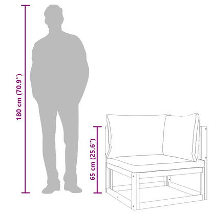 Divano Angolare Modulare Cuscini Tortora Legno Massello Acacia