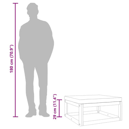 Poggiapiedi Giardino con Cuscino Tortora Legno Massello Acacia - homemem39