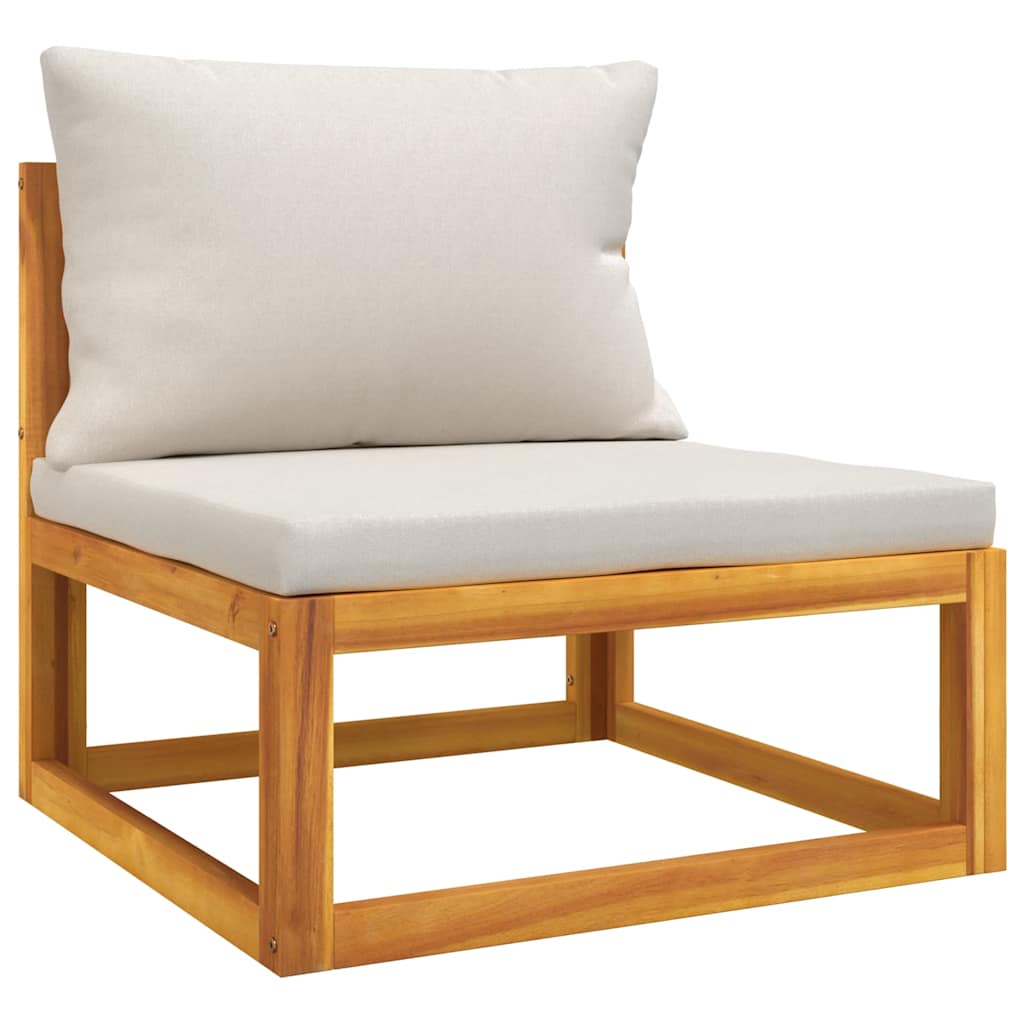 Set Mobili da Giardino 3pz con Cuscini Legno Massello di Acacia