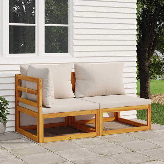 Set Divani da Giardino 2pz con Cuscini Legno Massello di Acacia - homemem39