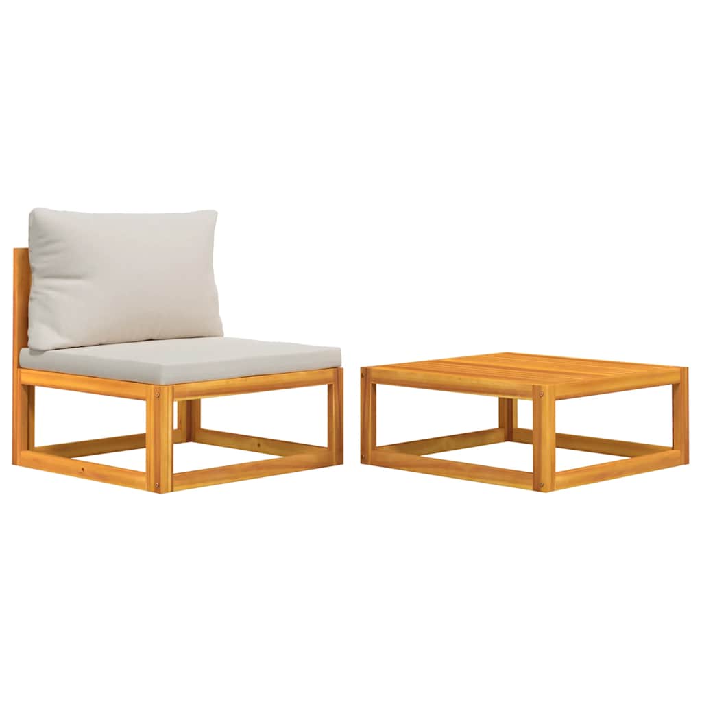 Set Divani da Giardino 2pz con Cuscini Legno Massello di Acacia - homemem39