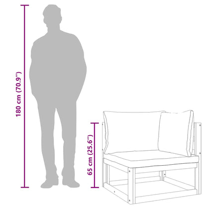 Divano Angolare Modulare Cuscini Grigio Chiaro Massello Acacia - homemem39