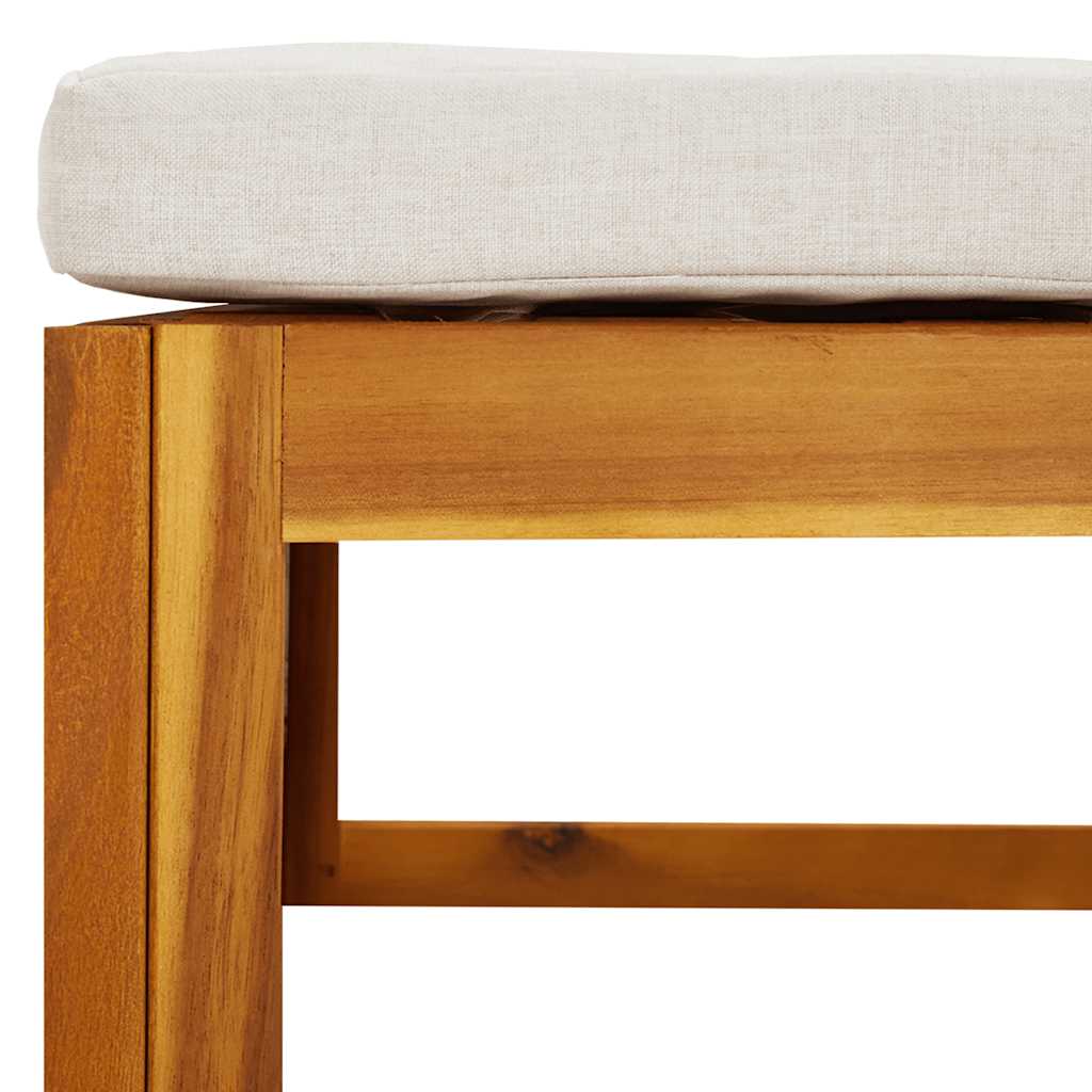 Poggiapiedi Giardino con Cuscino Grigio Chiaro Massello Acacia - homemem39