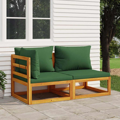 Set Divani da Giardino 2pz con Cuscini Legno Massello di Acacia - homemem39