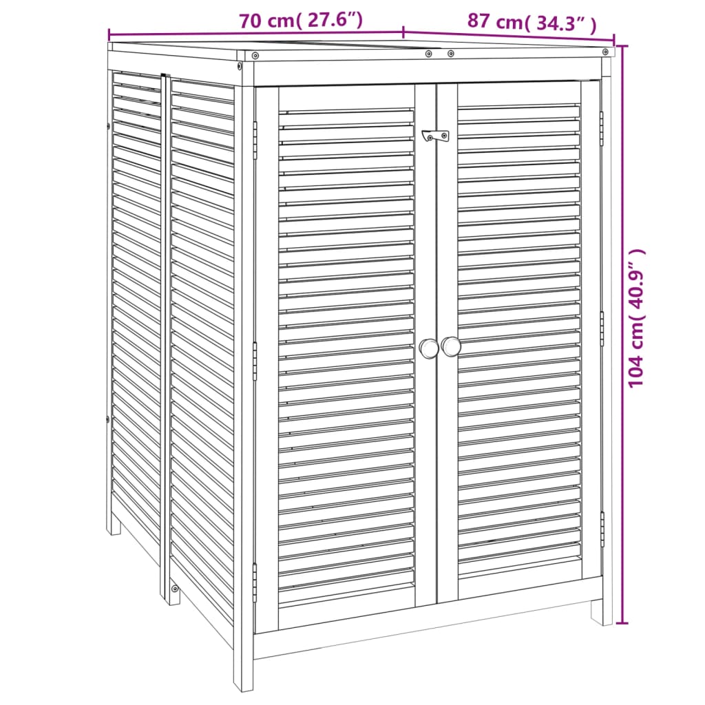 Contenitore da Giardino 70x87x104cm in Legno Massello di Acacia