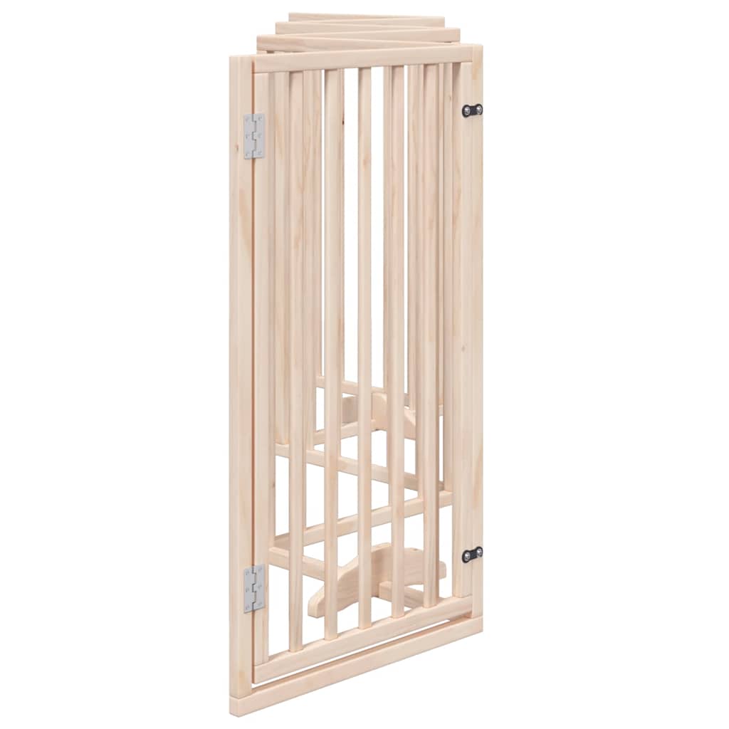 Cancelletto per cani con porta pieghevole 6 pannelli 300 cm in legno di pioppo | homemem39