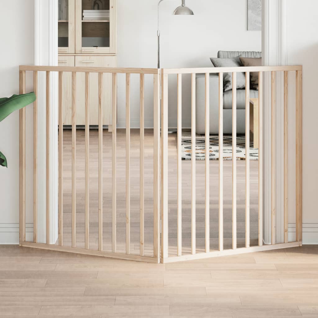 Cancelletto per cani pieghevole 2 pannelli 160 cm in legno di pioppo | homemem39