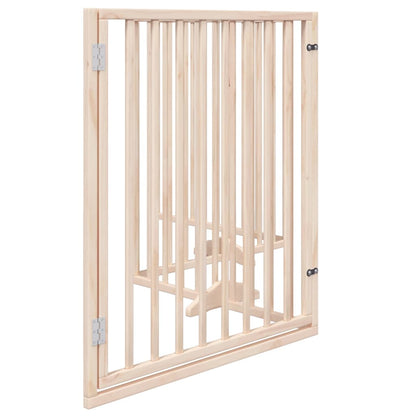 Cancello per Cani con Porta Pieghevole 4 Pannelli 320 cm Pioppo | homemem39