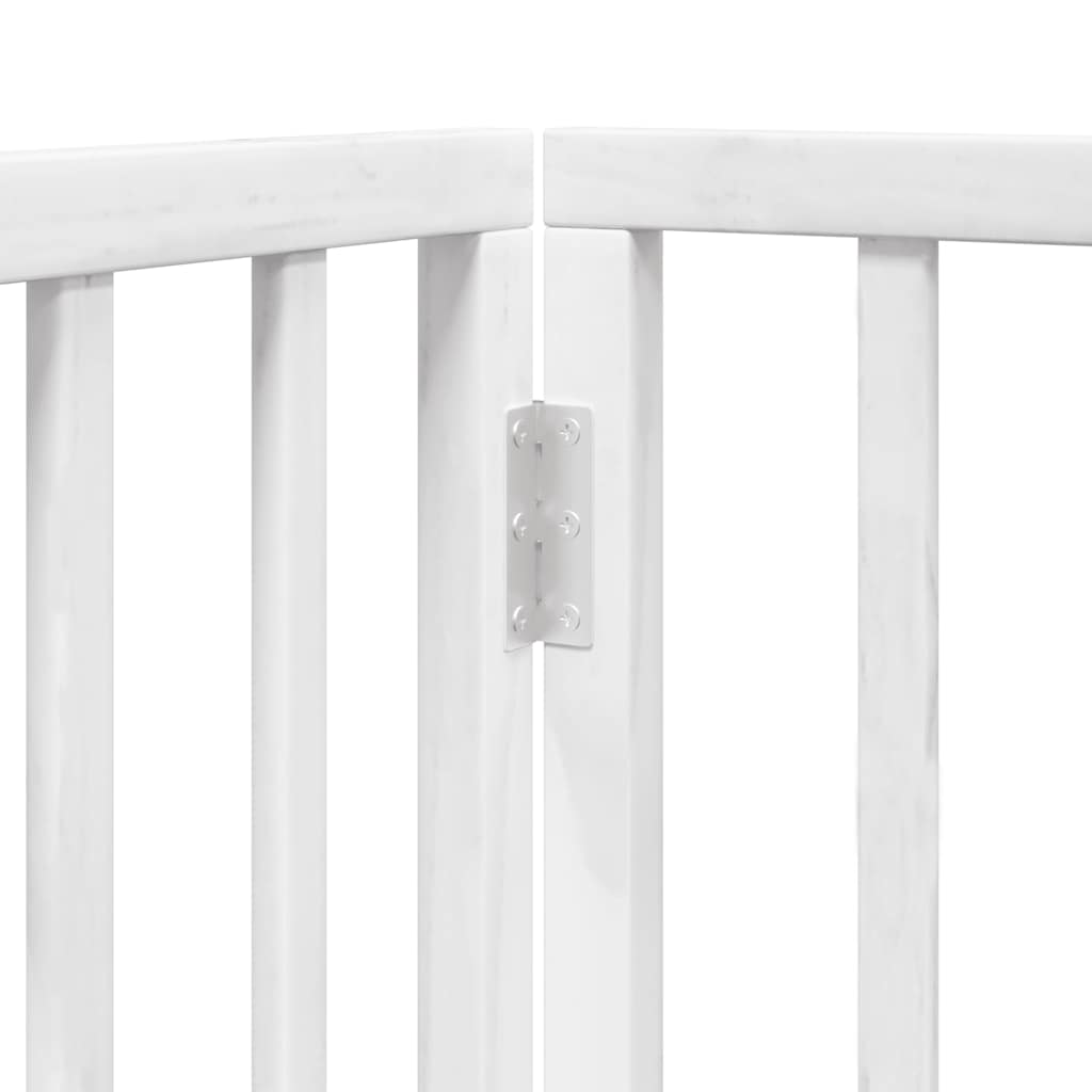 Cancello per Cani Pieghevole 3 Pannelli Bianco 150 cm Pioppo | homemem39