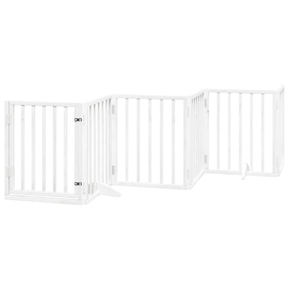 Cancello Cani Porta Pieghevole Bianco 6 Pannelli 300 cm Pioppo | homemem39