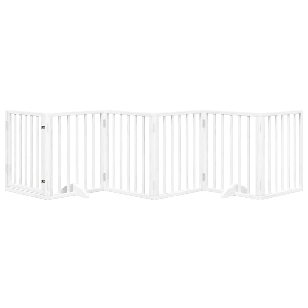 Cancello Cani Porta Pieghevole Bianco 6 Pannelli 300 cm Pioppo | homemem39