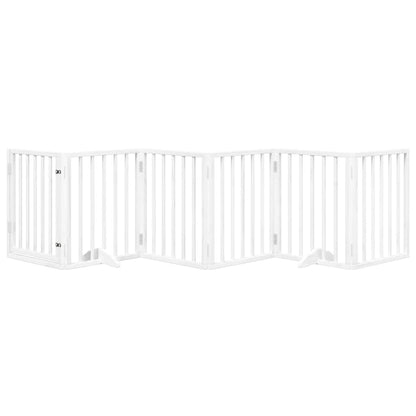 Cancello Cani Porta Pieghevole Bianco 6 Pannelli 300 cm Pioppo | homemem39
