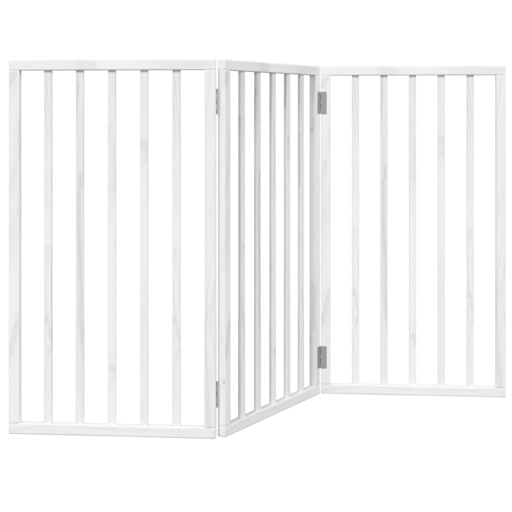 Cancelletto per cani pieghevole a 3 pannelli bianco 150 cm in legno di pioppo | homemem39