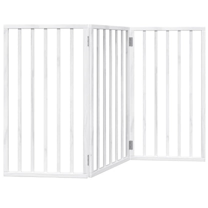Cancelletto per cani pieghevole a 3 pannelli bianco 150 cm in legno di pioppo | homemem39