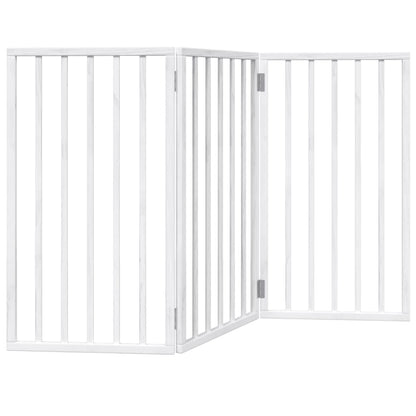 Cancelletto per cani pieghevole a 3 pannelli bianco 150 cm in legno di pioppo | homemem39