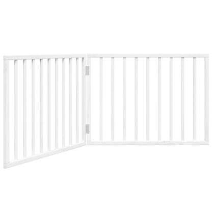 Cancelletto per cani pieghevole 2 pannelli bianco 160 cm in legno di pioppo | homemem39