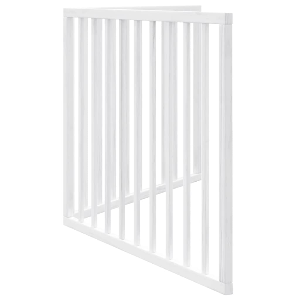Cancelletto per cani pieghevole 2 pannelli bianco 160 cm in legno di pioppo | homemem39