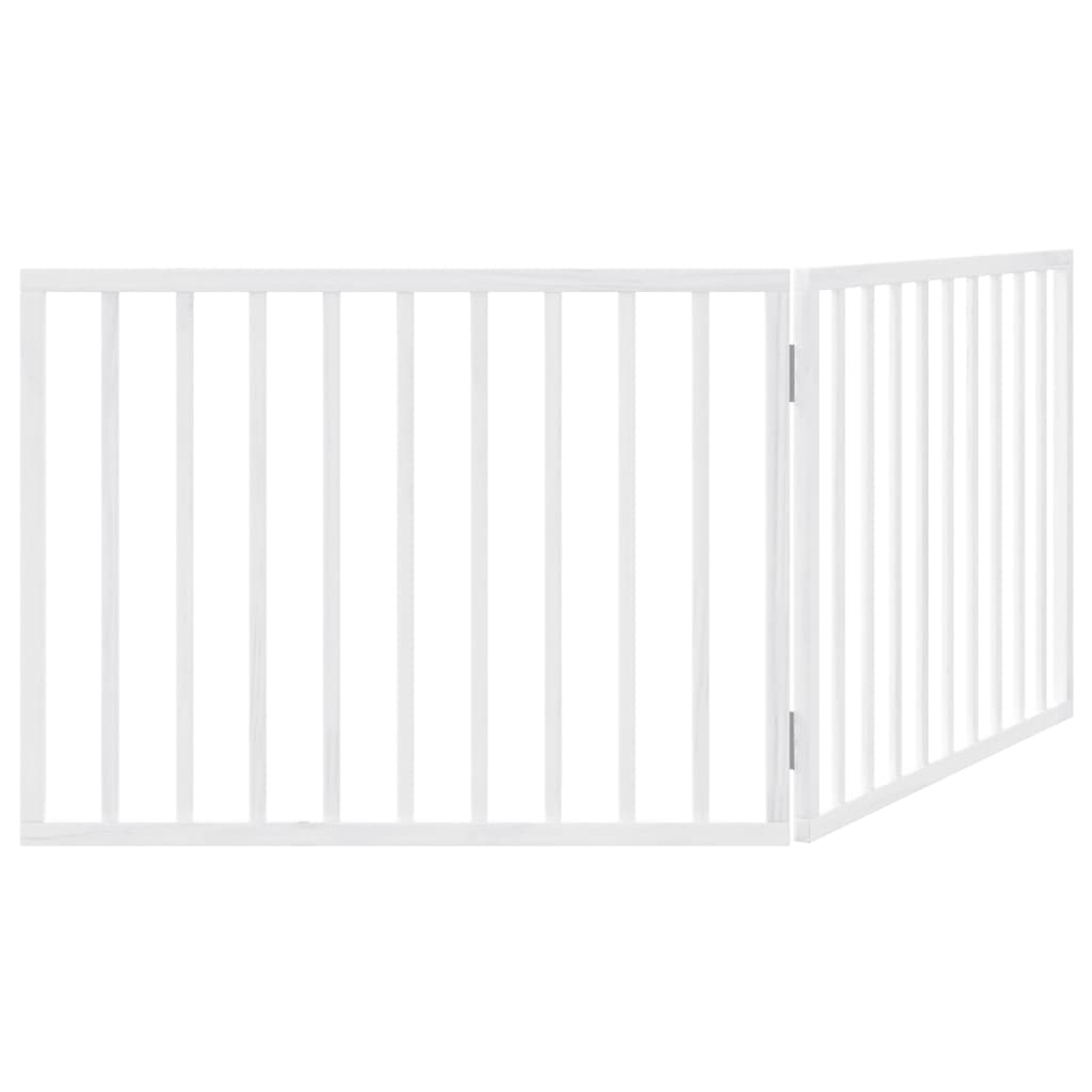 Cancelletto per cani pieghevole 2 pannelli bianco 160 cm in legno di pioppo | homemem39