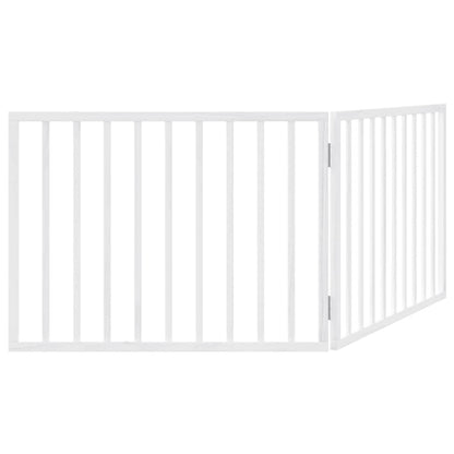 Cancelletto per cani pieghevole 2 pannelli bianco 160 cm in legno di pioppo | homemem39