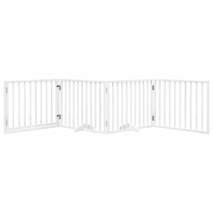 Cancello Cani Porta Pieghevole Bianco 4 Pannelli 320 cm Pioppo