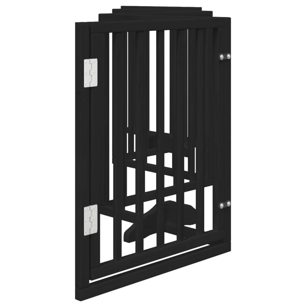 Cancello per Cani Porta Pieghevole Nero 6 Pannelli 300cm Pioppo | homemem39