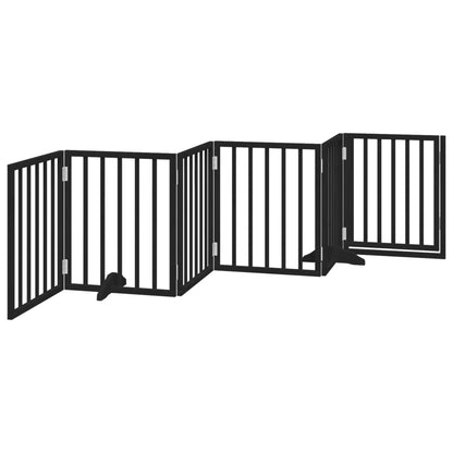 Cancello per Cani Porta Pieghevole Nero 6 Pannelli 300cm Pioppo | homemem39