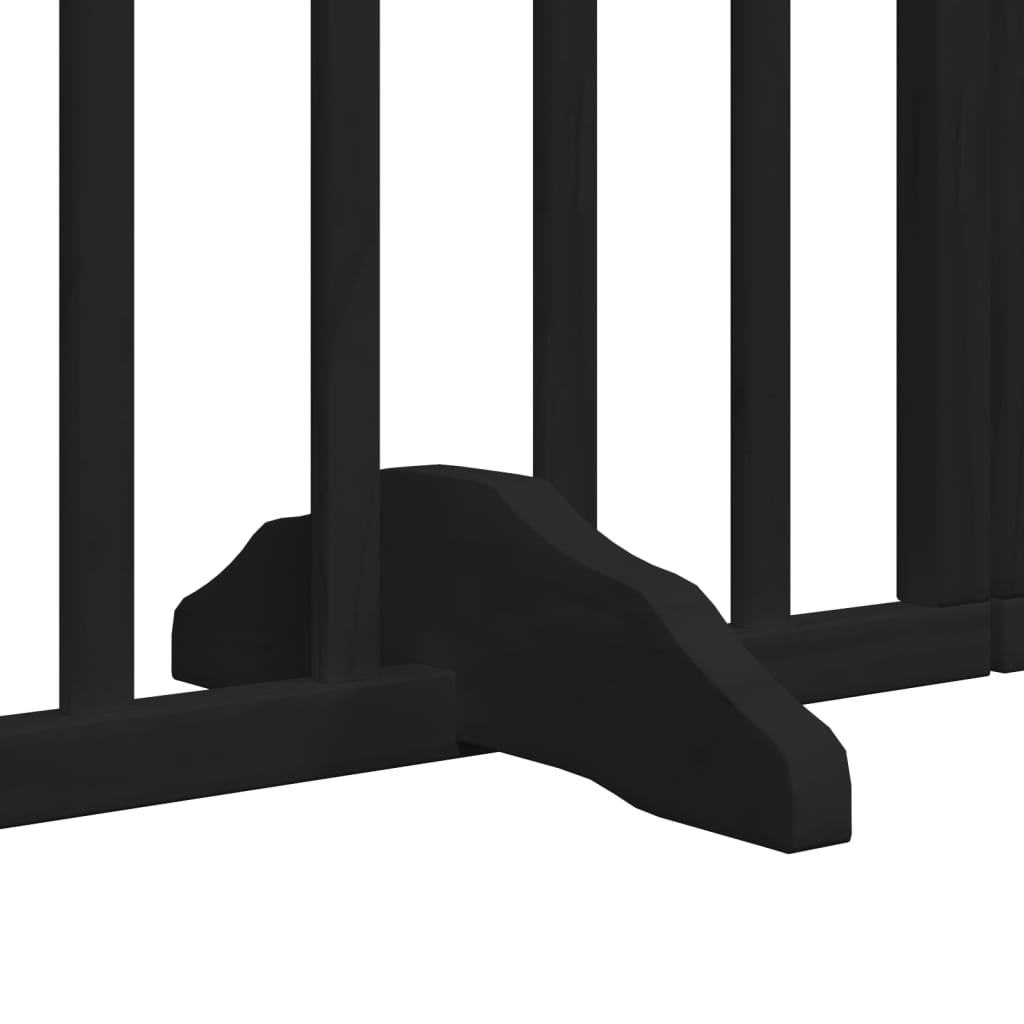 Cancello per Cani Porta Pieghevole Nero 6 Pannelli 300cm Pioppo | homemem39