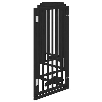 Cancello per Cani Porta Pieghevole Nero 6 Pannelli 300cm Pioppo | homemem39